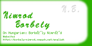 nimrod borbely business card